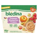 Bledina Compote Apple, Srawberry & Rhubarb 4x100g From 8 Months