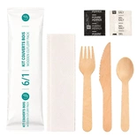 Useo 6 in 1 Wooden Cutlery Kit 50 Pack