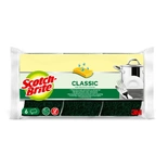 Scotch Brite Sponges with Green scourers x3