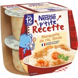 Nestle P’tite Recette Turkey Blanquette and Rice Baby Meal From 12 Months 2x200g