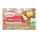 Babybio Organic Pear dessert jar from 4 months 2x130g 260g