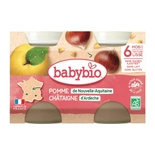 Babybio Organic Apple, chestnut dessert jar from 6 months 2x130g 260g