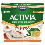 Danone Activia Fibre Cereals & Apple Yoghurts 4x115g