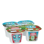 Les 2 Vaches Strawberry & Rhubarb Organic yogurts 4x115g