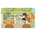 Bledina Organic Apple, Plums & Vanilla from 6 months 2x130g