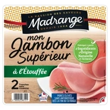 Madrange Ham Le Superieur pork rind free x2 slices 80g