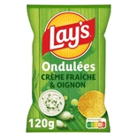 Lays Ondulees (Ridged) Sour Cream & Onion Crisp 120g