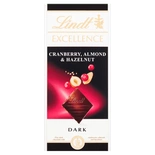 Lindt Excellence Cranberry Almond & Hazelnut Dark Chocolate 100g