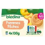 Bledina Pot Apple & Peach from 4/6 months 4x130g