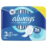 Always Ultra Sanitary Towels Day & Night (Size 3) Wings 10 Pads