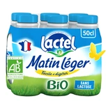 Lactel UHT Matin Leger semi-skimmed milk ORGANIC 6x50cl