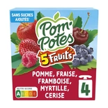 Materne Pom Potes Pouches 5 red fruits no added sugar 4x90g