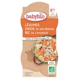 Babybio Organic Turkey rice vegetable bowls from 8 months 2x200g 400g