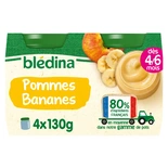 Bledina pot Apple & Banana 4x130g from 4 months