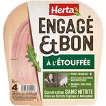 Herta Engage et Bon ham pork rind free x4 slices 140g