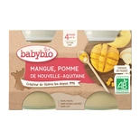 Babybio Organic Apple, mango dessert pot from 4 months 2x130g 260g