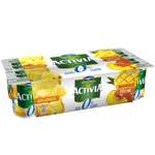 Danone Activia 0% FAT, Peach Pineapple Lemon 8x125g