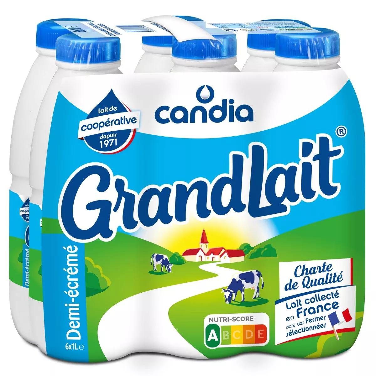 Candia Grandlait Semi-Skimmed UHT Milk 6 x 1L